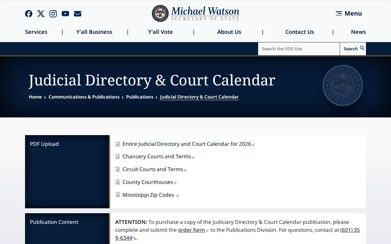 Issaquena County court docket term calendar publication